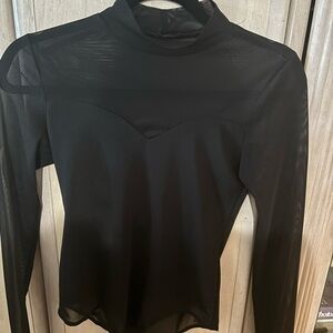 Shinestar Black Sheer Women's Blouse